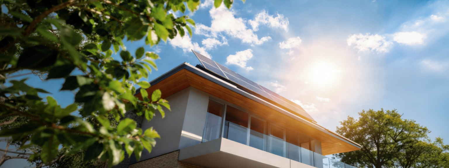 Energieeffizientes Wohnhaus als Symbol f&uuml;r Sanierung und Energieberatung